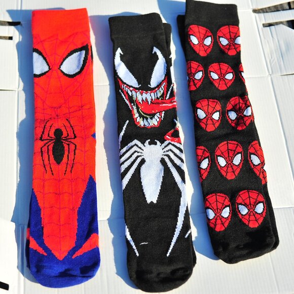 1 pair Premium MARVEL Colorful Tall Socks Female Male Neuter Red Blue Black - Picture 1 of 13